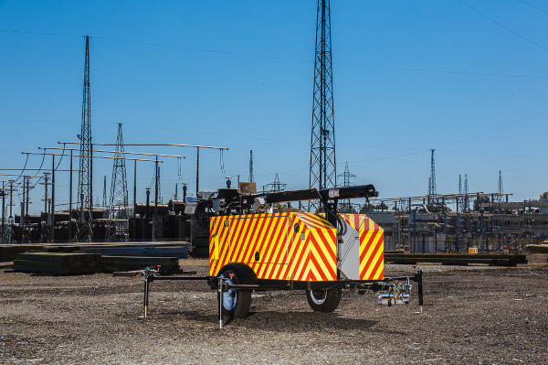 Custom Surveillance Trailer at Large Utility Construction Site