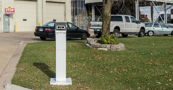 ALPR Pedestal at Business Entrance