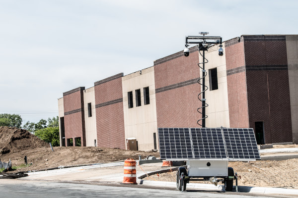 Compact Camera Trailer at Building Construction