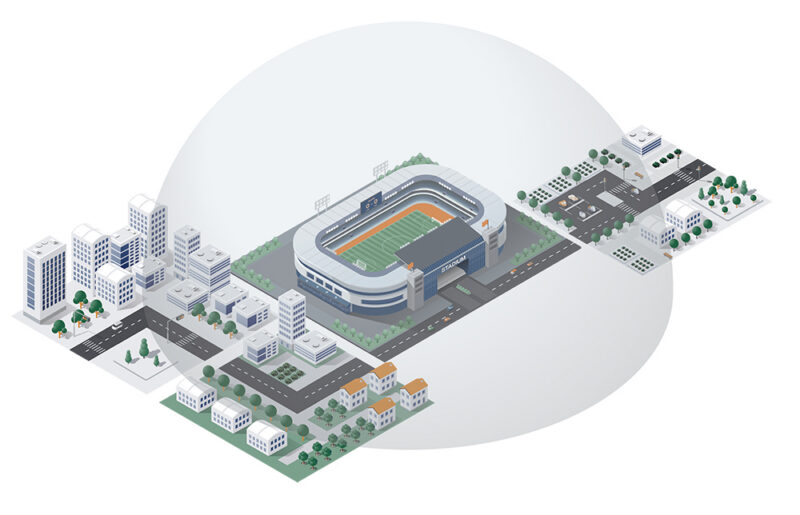 radar dome over event